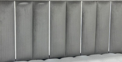 Set pat tapitat cu lada si saltea premium Mini Moonlight 160x200 cm gri - Img 3