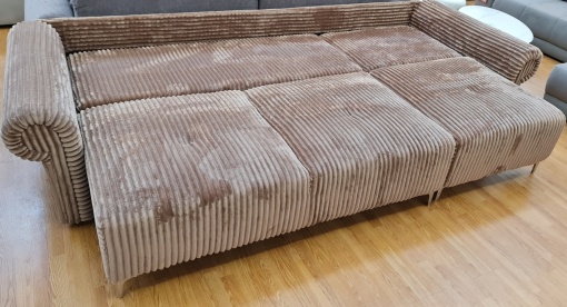 Sistem-Canapea/Coltar extensibil cu lada Chester maron - Img 2
