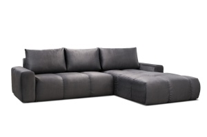Coltar extensibil cu lada depozitare Atlantic dreapta 306x220 cm gri - Img 1