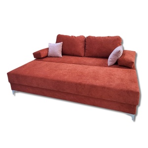 Canapea extensibila cu lada depozitare Ada portocaliu198x95 cm - Img 2