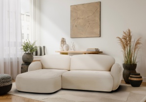 Coltar extensibil cu lada Velu stanga crem