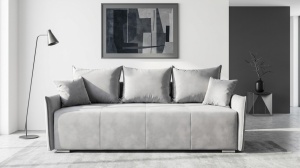 Canapea extensibila cu lada Slim 3 loc gri