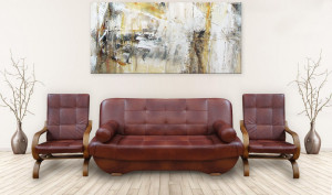 Set canapea piele naturala extensibila 3 loc cu doua fotolii Eryk (3.1.1.)