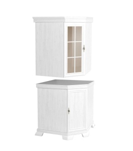 Set de colt comoda cu suprapozabil Kora alb