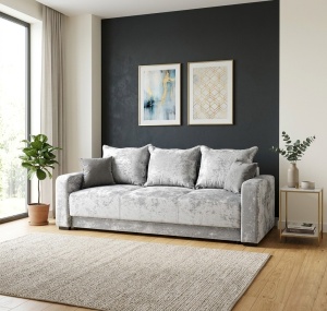 Canapea extensibila cu lada Atena 3 loc grey