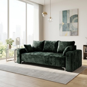 Canapea extensibila cu lada Dolly 3 loc verde