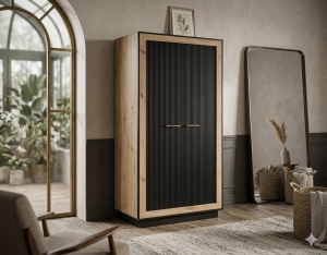 Dulap 2 usi Fox FX 1 artisan si mdf negru