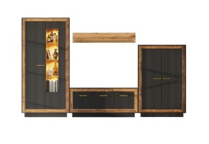 Living Fox A egger(nuc) mdf riflat negru 325 cm