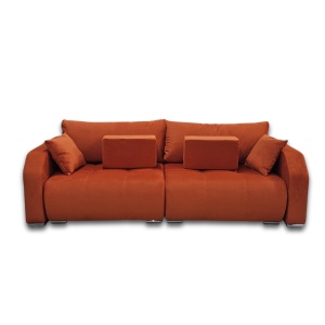 Canapea/Coltar extensibil cu lada depozitare Neptun 245x105 cm portocaliu/caramiziu - Img 5