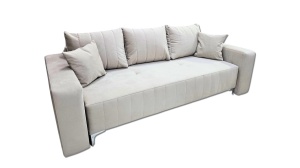 Canapea extensibila cu lada depozitare Cairo 235x110 cm 3 locuri alb - Img 1