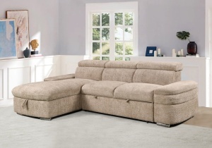 Coltar stanga extensibil cu lada Cristian beige