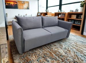 Canapea extensibila cu lada Katy 3 loc gri