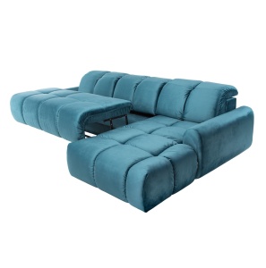 Coltar extensibil cu lada depozitare Bullet dreapta 294x194 cm verde - Img 1