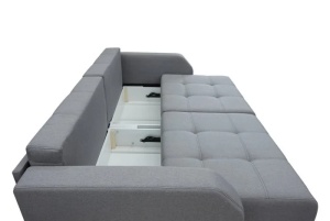 Canapea/Coltar extensibil cu lada depozitare Neptun 245x105 cm portocaliu/caramiziu - Img 6