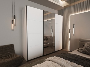Dulap 3 usi glisante alb platina Zegna 255