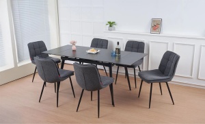 Set masa extensibila DTM0101 gri cu 4 scaune DCM2001