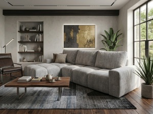 Coltar extensibil cu lada Atlantic stanga gri