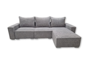 Coltar modular cu 2 tabureti Rio 298x188 cm gri - Img 2