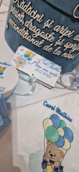 Set trusou personalizat prin broderie Ursulet in Balon cu aer cald - Img 4