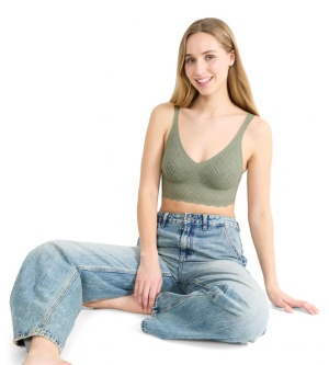 Bustieră fără armătură, dantelat, Sloggi ZERO Feel Bliss Bralette Verde - Img 9