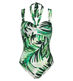 Costum de baie bandeau cu cupe buretate, Triumph Summer Palm OPD, Verde - Img 5