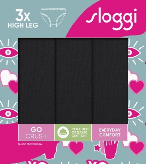 Pachet de 3 Chiloți răscroiți, Sloggi GO Crush High leg C3P Negru - Img 9
