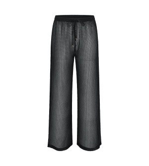 Pantaloni croșetați cu talie înaltă, Triumph Beach MyWear Crochet Trousers Negru - Img 5