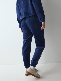 Pantaloni de casă din catifea reiată, Triumph Velour Rib Trousers Bleumarin - Img 2