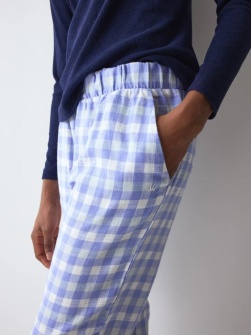 Pantaloni lungi din bumbac, Triumph Mix & Match Tapered Trouser Flannel Bleumarin - Img 3