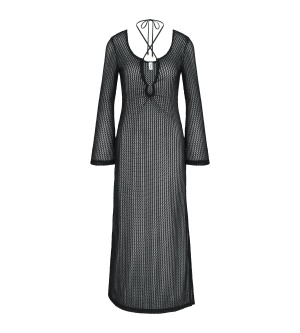Rochie lungă croșetată, Triumph Beach MyWear Crochet Long Dress LSL Negru - Img 5