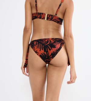 Slip de baie talie medie, reglabil, Triumph Summer Palm, Maro - Img 2