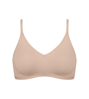 Sutien bumbac fără armătură, Sloggi GO Daily Cotton Soft bra Bej - Img 5
