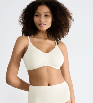 Sutien bumbac fără armătură, Sloggi GO Daily Cotton Soft bra Crem - Img 4