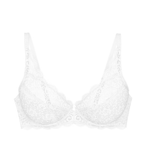 Sutien cu armătură din dantelă florală, Triumph Amourette W Alb - Img 5