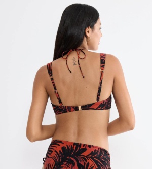 Sutien de baie cu cupe buretate și bretele detașabile, Triumph Summer Palm DP, Maro - Img 2