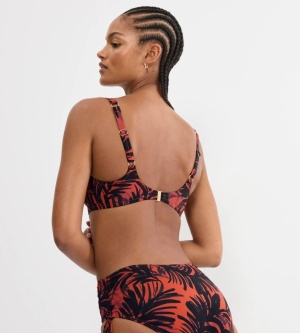 Sutien de baie minimizer cu armătură Triumph Summer Palm W 01, Maro - Img 2