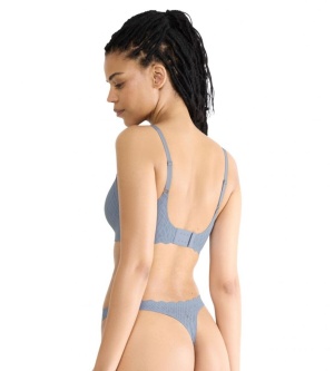 Sutien fără armătură, cupe detașabile, Sloggi ZERO Feel Bliss Soft bra Albastru - Img 8