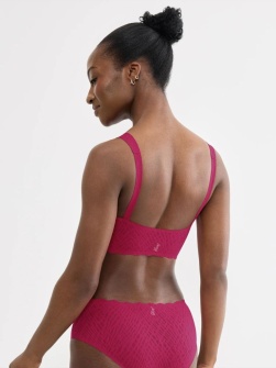 Bustieră fără armătură, dantelat, Sloggi ZERO Feel Bliss Bralette Ciclam - Img 2