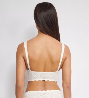 Bustieră fără armătură, dantelat, Sloggi ZERO Feel Bliss Bralette Crem - Img 2