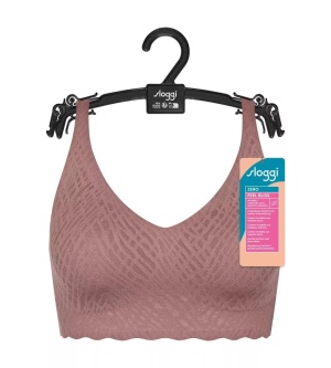 Bustieră fără armătură, dantelat, Sloggi ZERO Feel Bliss Bralette Maro - Img 7