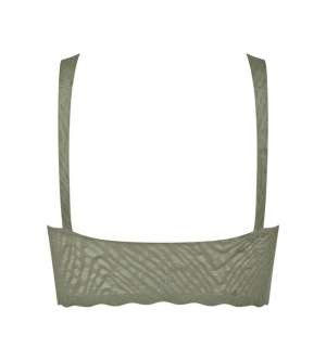 Bustieră fără armătură, dantelat, Sloggi ZERO Feel Bliss Bralette Verde - Img 6