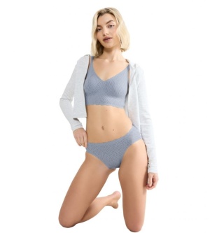 Bustieră fără armătură, dantelat, Sloggi ZERO Feel Bliss Bralette Albastru - Img 9