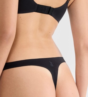 Chilot string invizibil din modal, Sloggi ZERO Feel Pure String Negru - Img 3