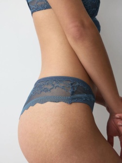 Chiloți cu dantelă florală, Triumph Comfort Allure Brazilian Albastru - Img 3