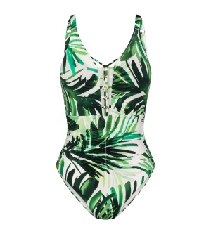Costum de baie întreg cu cupe buretate cu efect modelator, Triumph Summer Palm OP 01, Verde - Img 5