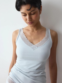 Maiou din Modal invizibilă cu bretele late, Triumph Feel of Modal Tank Top Gri - Img 3