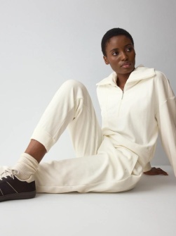 Pantaloni de casă din catifea reiată, Triumph Velour Rib Trousers Crem - Img 4