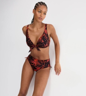 Slip de baie modelator, cu acoperire mare, Triumph Summer Palm Maxi, Maro - Img 4