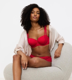 Sutien balconette cu armătură și burete, Triumph Palina Moonlight Kiss WHP Rosu - Img 4