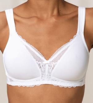 Sutien dantelat, fără armătură, Triumph Modern Lace+Cotton N Alb - Img 12